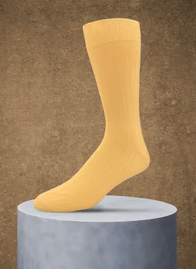 100% Cashmere Crew Sock in Yellow