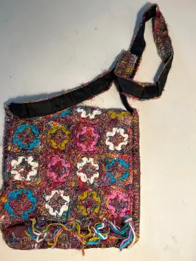 12" X 13" Boho  Bag Cross Crochet  Artist Fringed Bag WHOLESALE