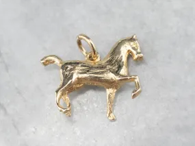 14K Gold Trotting Horse Charm