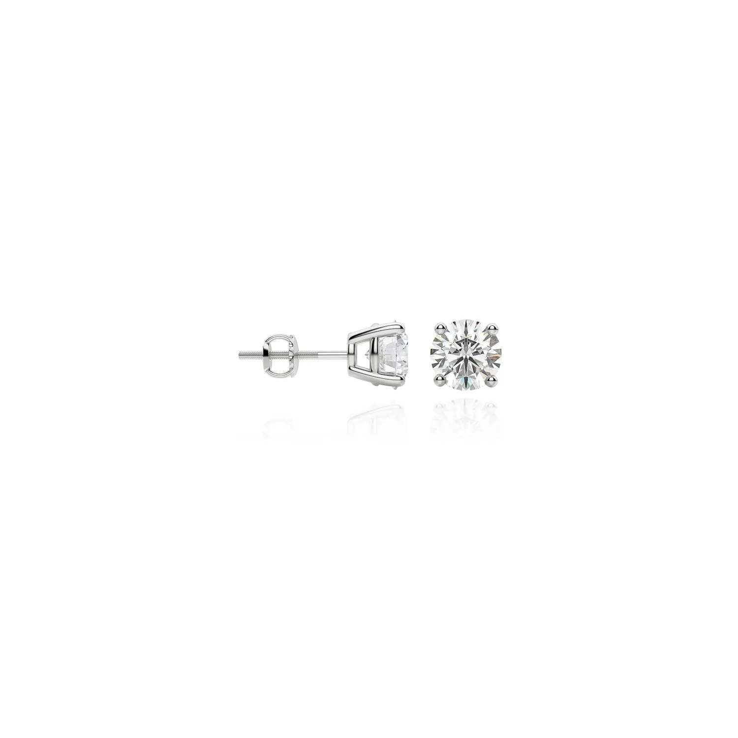 14K White Gold Petite Diamond Studs 0.10ct