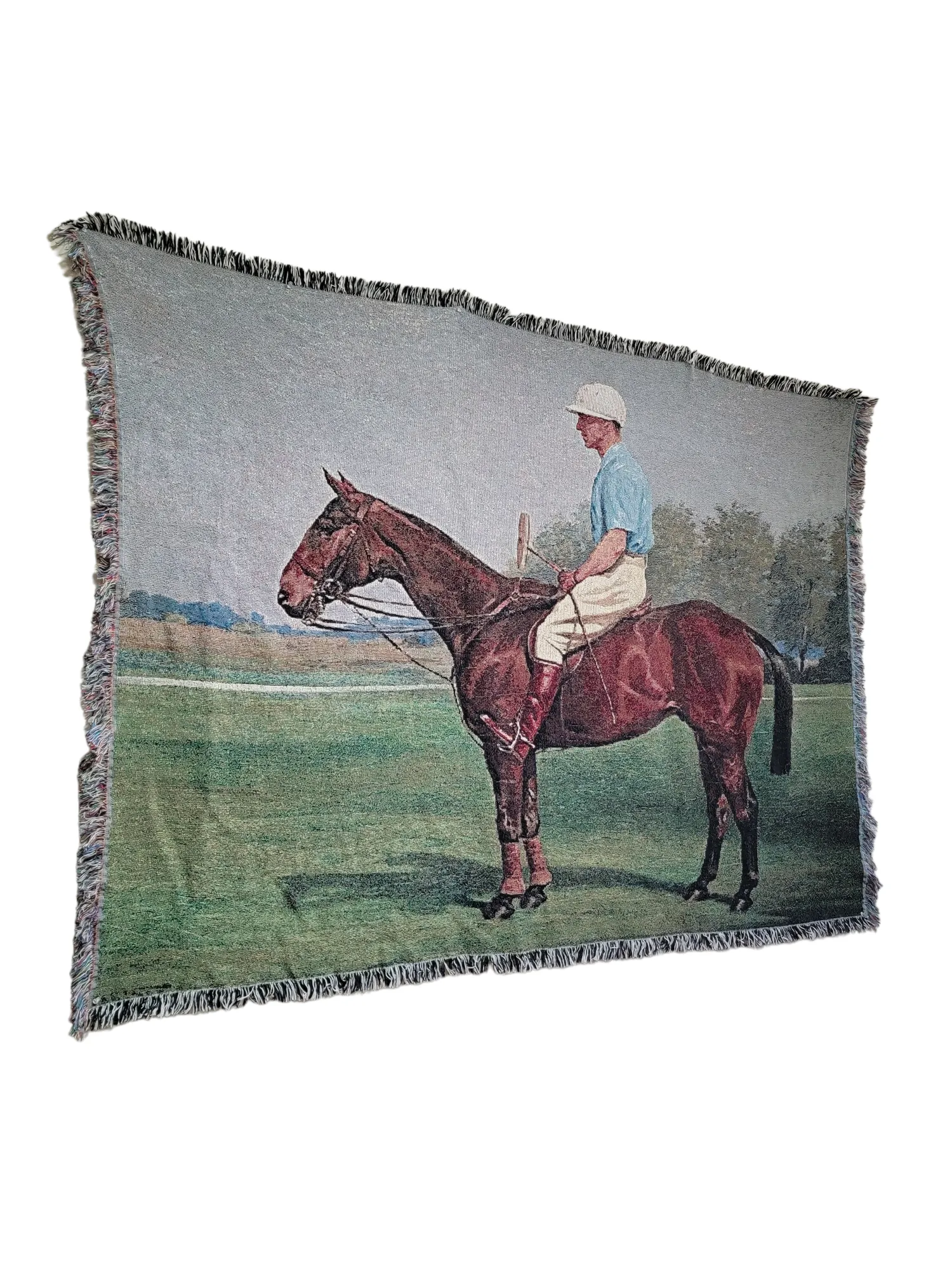 21st Century Woven Tapestry Blanket Equestrian Theme