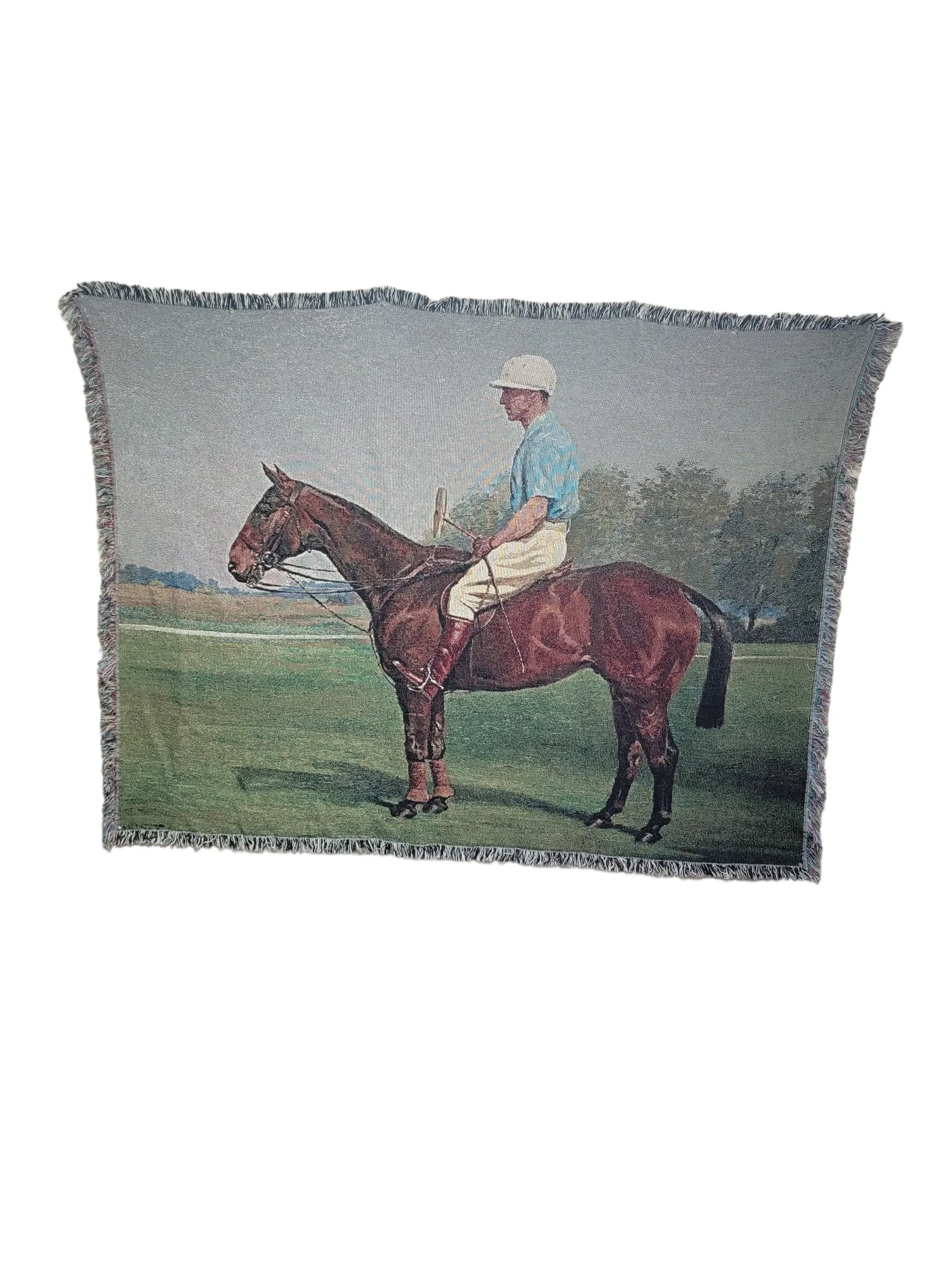 21st Century Woven Tapestry Blanket Equestrian Theme