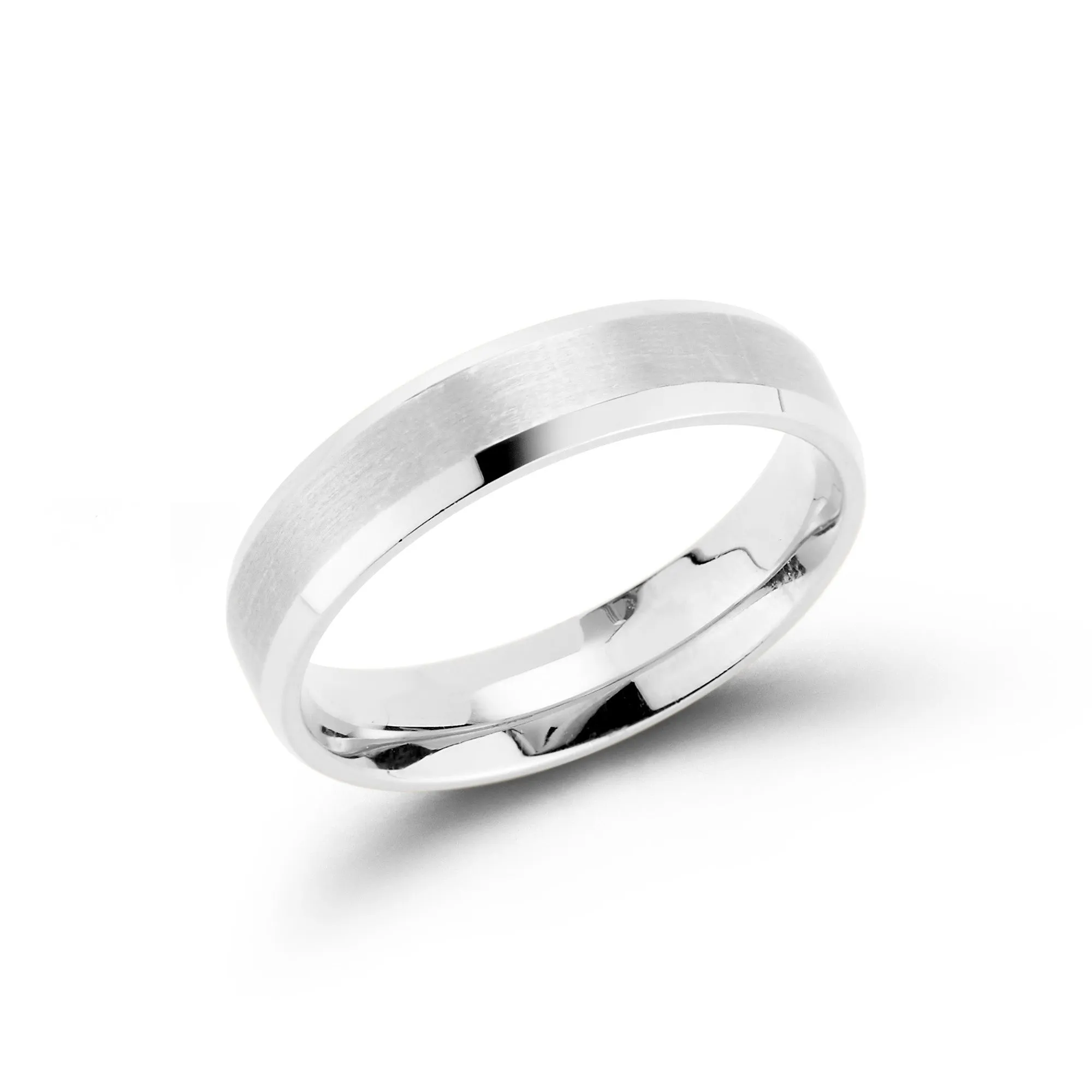 5mm Mens Flat and Beveled Edge Wedding Band