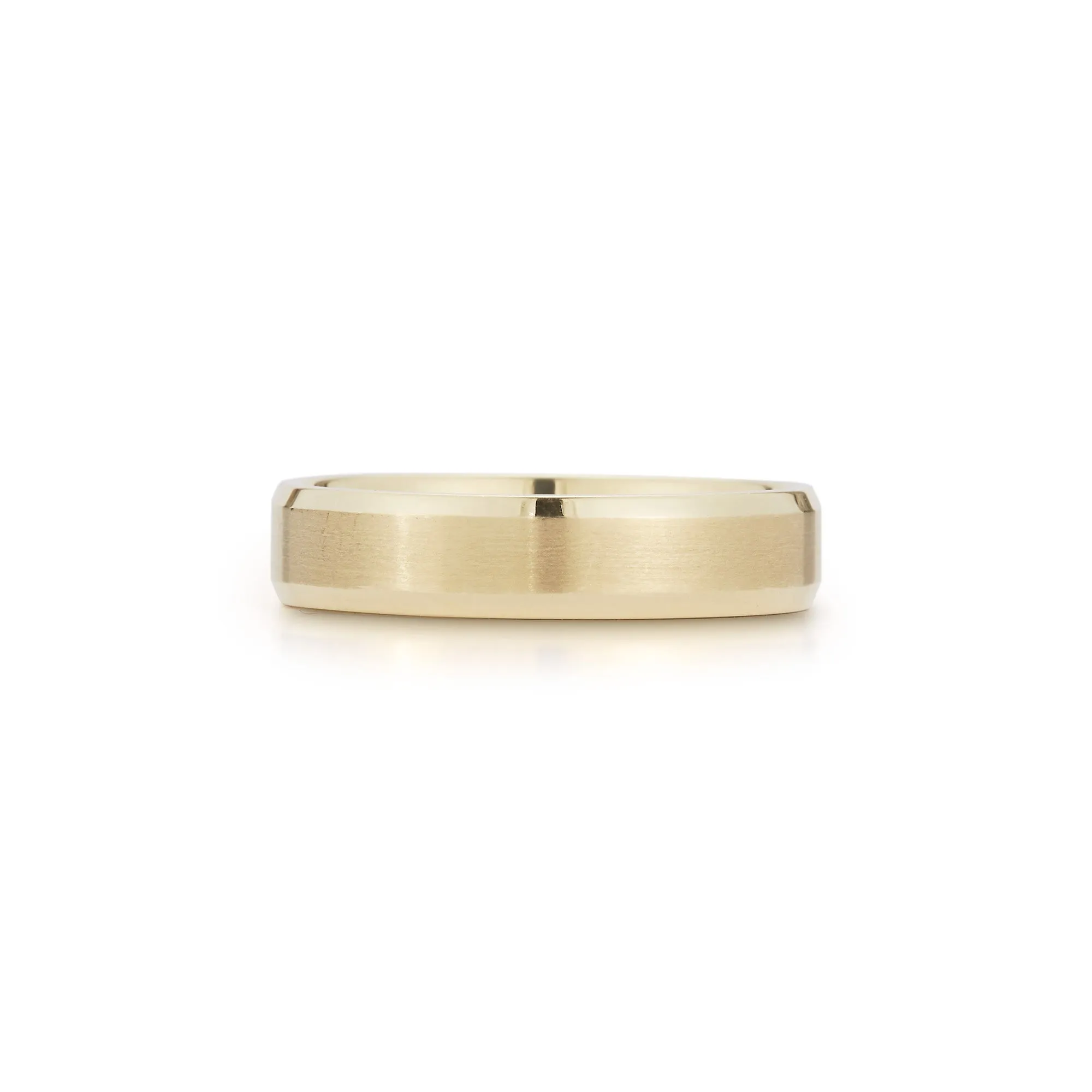 5mm Mens Flat and Beveled Edge Wedding Band