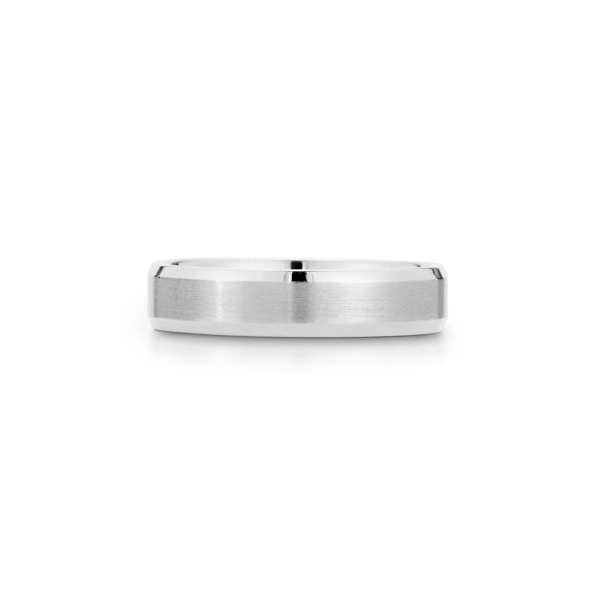 5mm Mens Flat and Beveled Edge Wedding Band