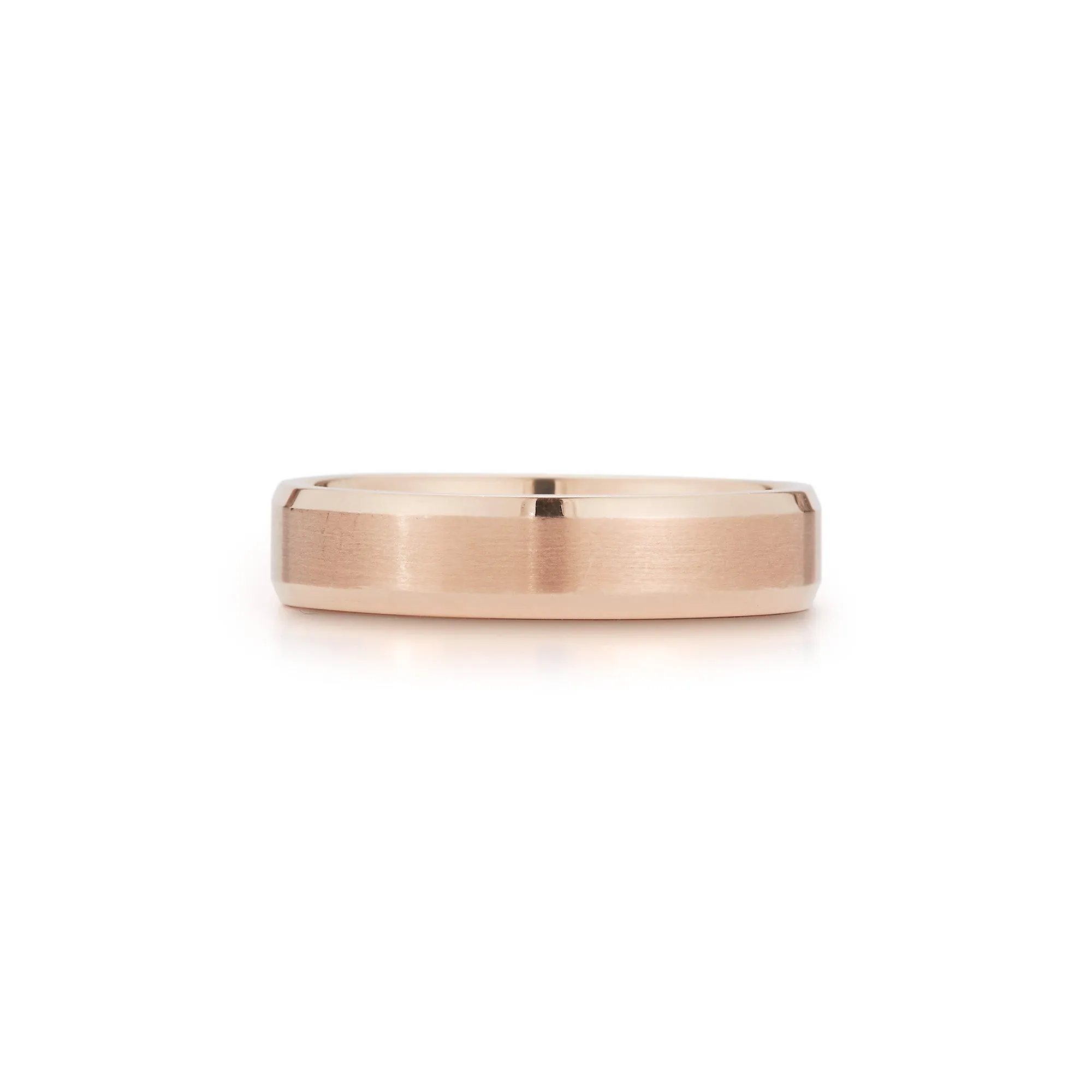 5mm Mens Flat and Beveled Edge Wedding Band