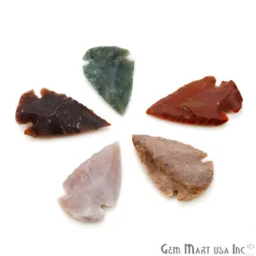 5pc Lot Arrowhead Cut Gemstones, 33x20mm Handcrafted Stone, Loose Gemstone, DIY Pendant, DIY Jewelry