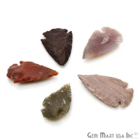 5pc Lot Arrowhead Cut Gemstones, 33x21mm Handcrafted Stone, Loose Gemstone, DIY Pendant, DIY Jewelry