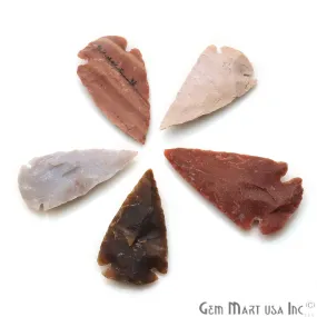 5pc Lot Arrowhead Cut Gemstones, 48x24mm Handcrafted Stone, Loose Gemstone, DIY Pendant, DIY Jewelry