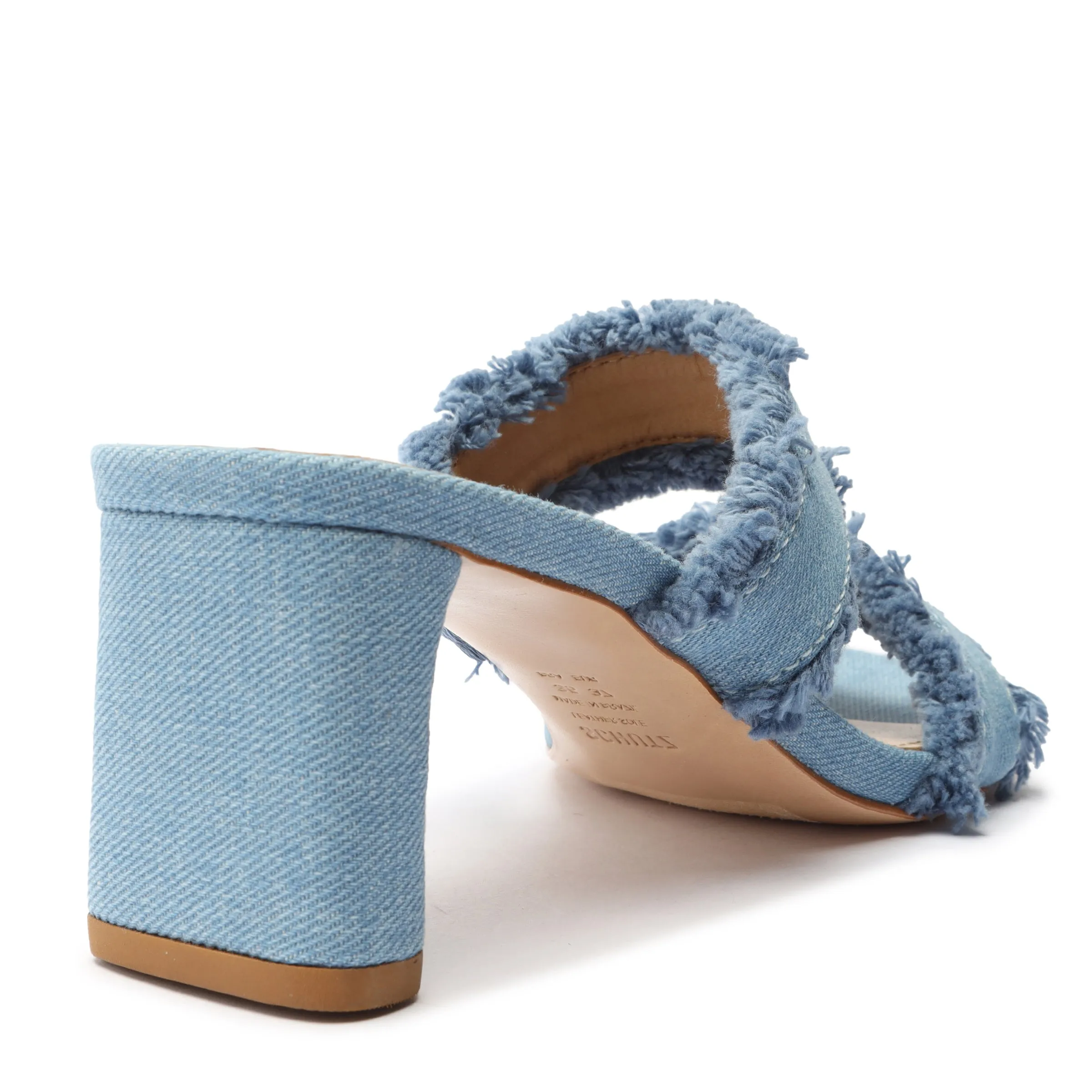 Amely Mid Block Denim Sandal