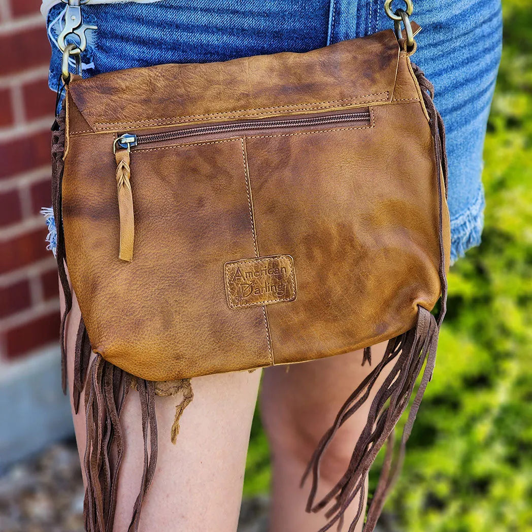 American Darling Brown Leather Crossbody