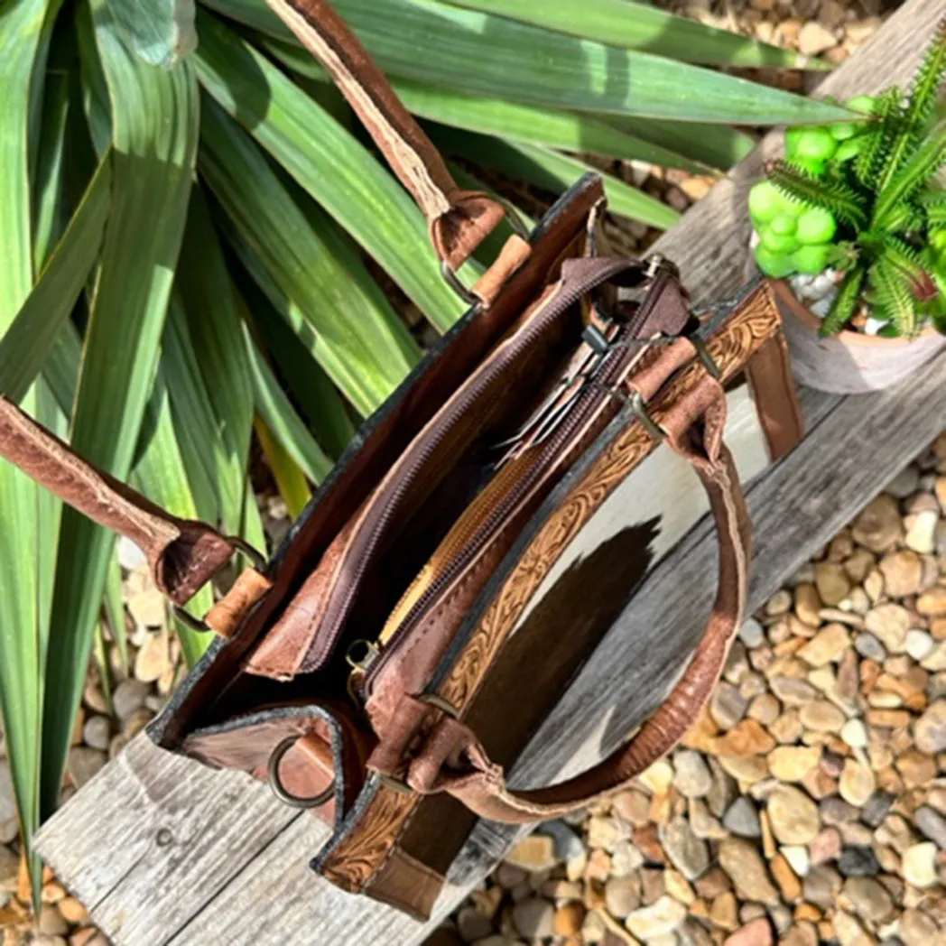 American Darling Cowhide Tooled Leather Handbag