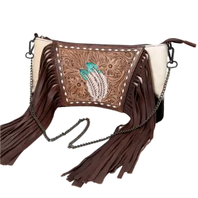 American Darling® Ladies Cowhide & Floral Embossed Purse ADBGZ691D