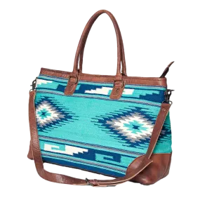 American Darling® Ladies Hand Weaved Aztec Blue Purse ADBG833A