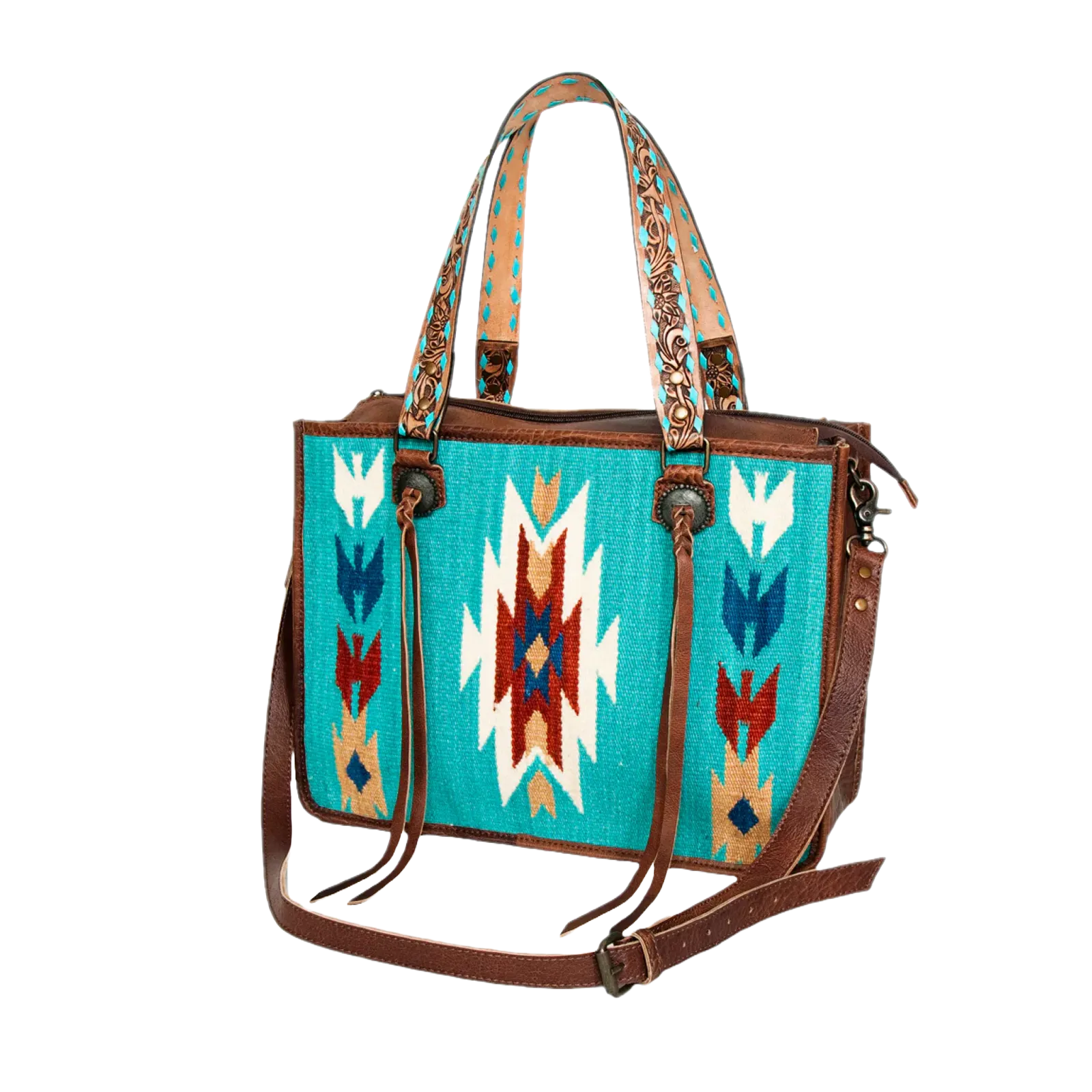 American Darling Turquoise Aztec Printed Saddle Blanket Purse ADBG1033B