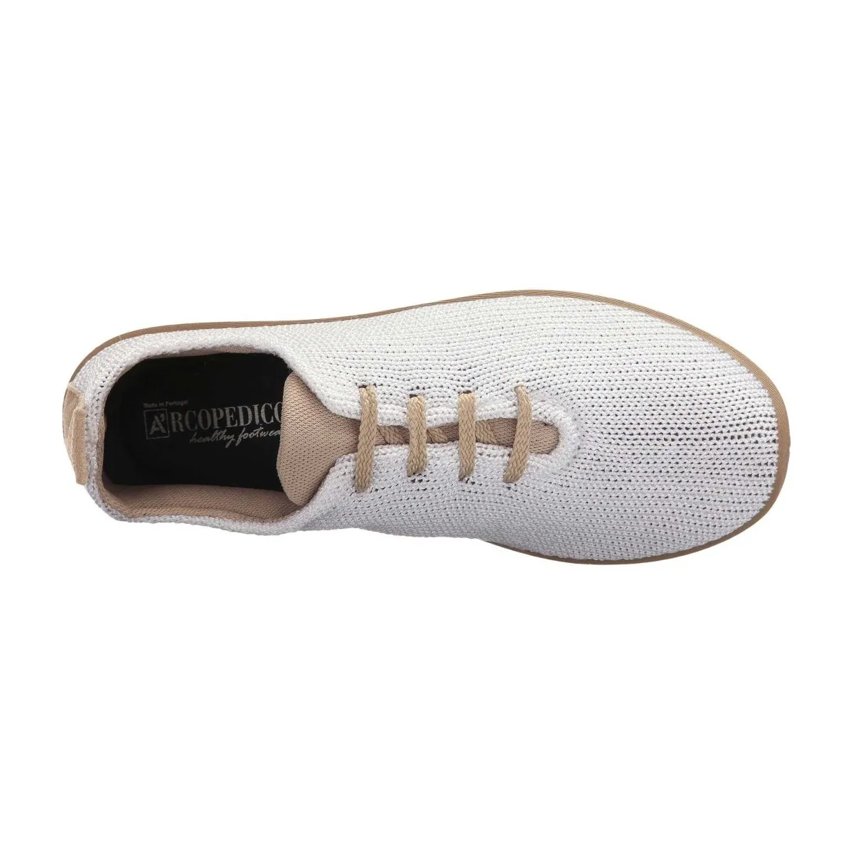 Arcopedico Women's LS Oxford White/Beige Fabric