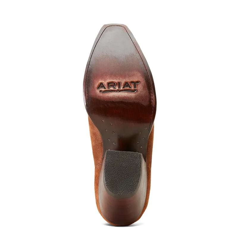 Ariat Women's Hazel Chimayo Terracotta Roughout Snip Toe Booties 10046970