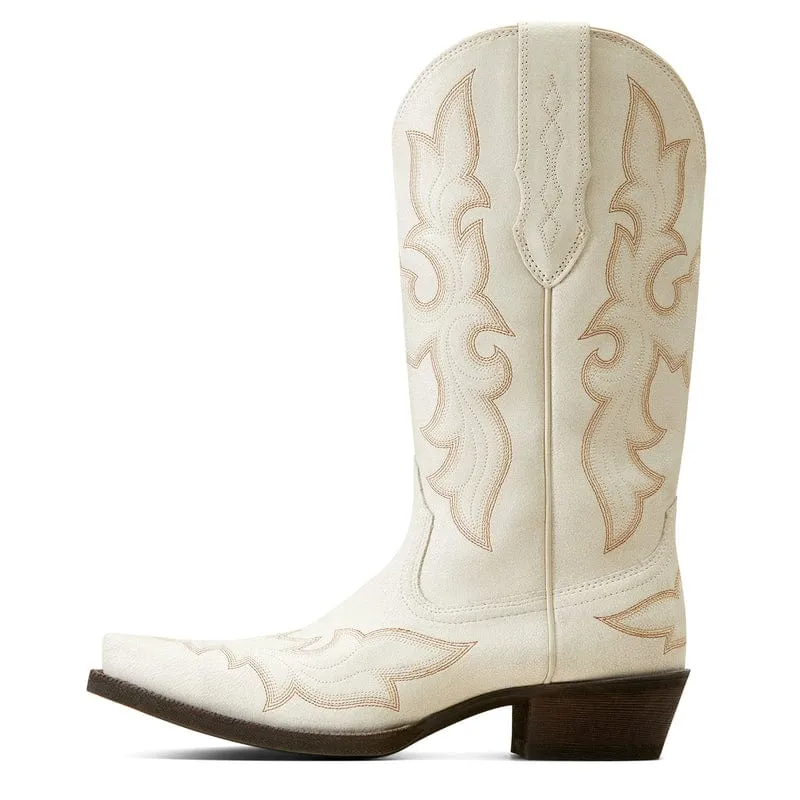 Ariat Women's Jennings Distresses Ivory Snip Toe Western Boot 10046996