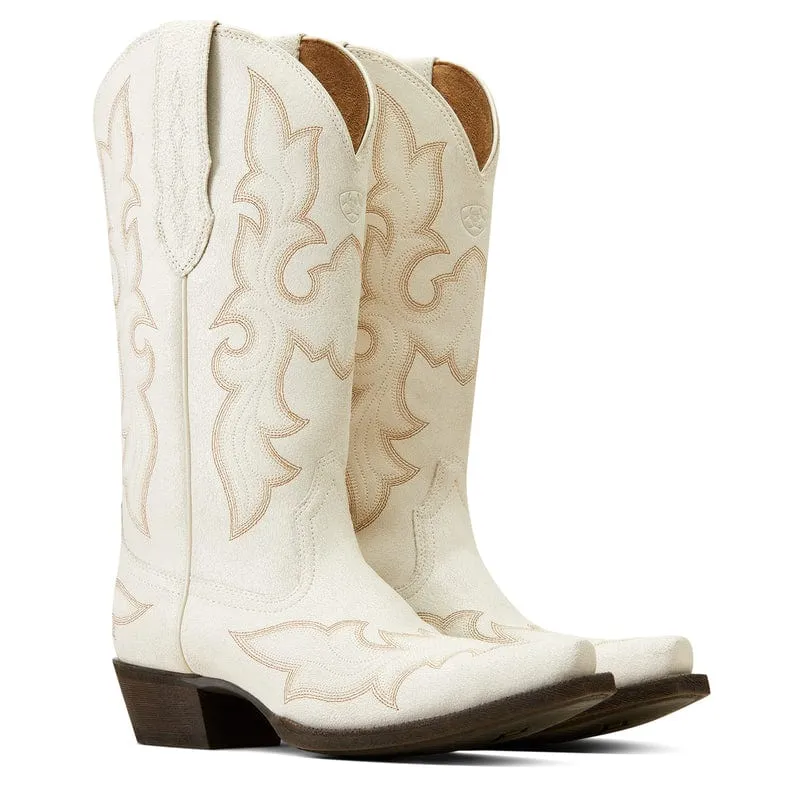 Ariat Women's Jennings Distresses Ivory Snip Toe Western Boot 10046996