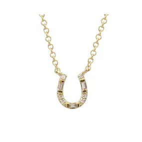 BAGUETTE DIAMOND HORSESHOE NECKLACE