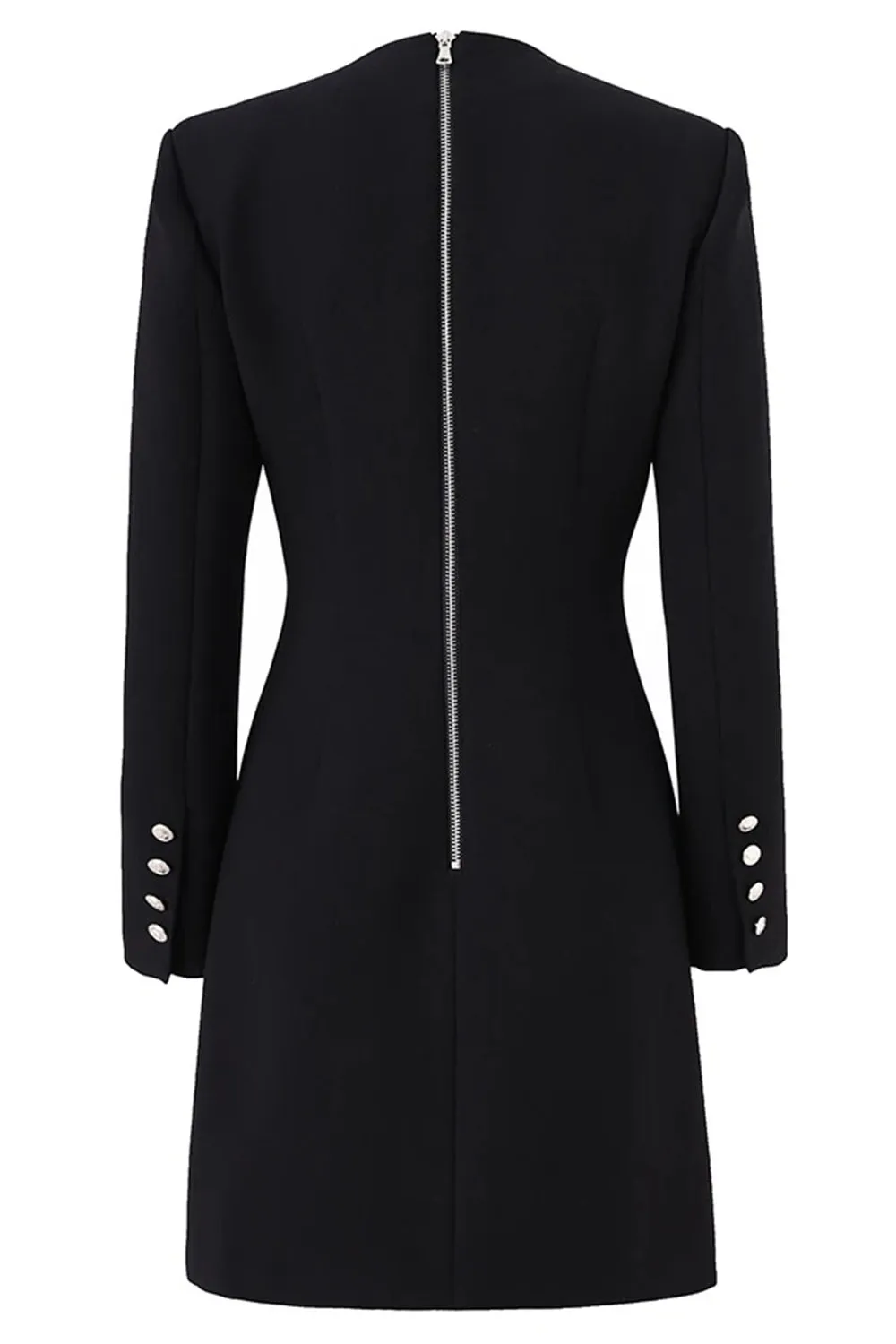 Beaded Black Long Sleeves Women Blazer Dress