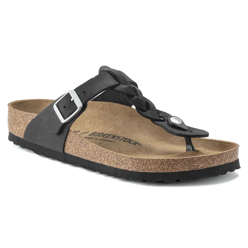 Birkenstock Gizeh Braid Black Oiled Leather Women's