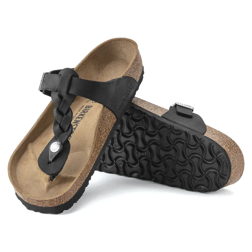 Birkenstock Gizeh Braid Black Oiled Leather Women's