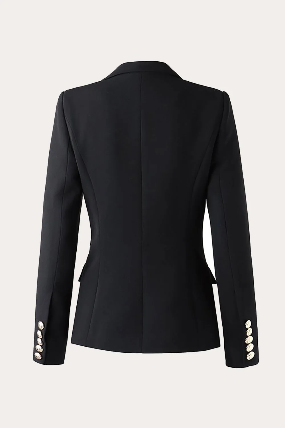 Black Double Breasted Peak Lapel Women Party Blazer