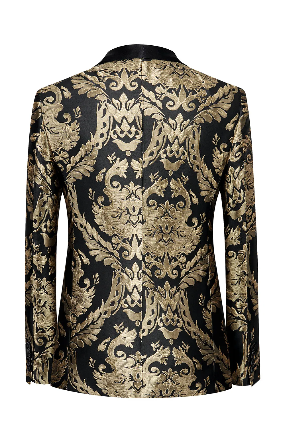 Black Golden Embroidery Men's Blazer