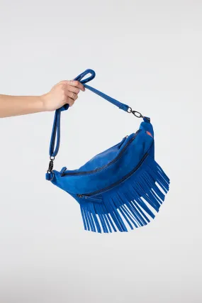 Blue Fringed Bum Bag