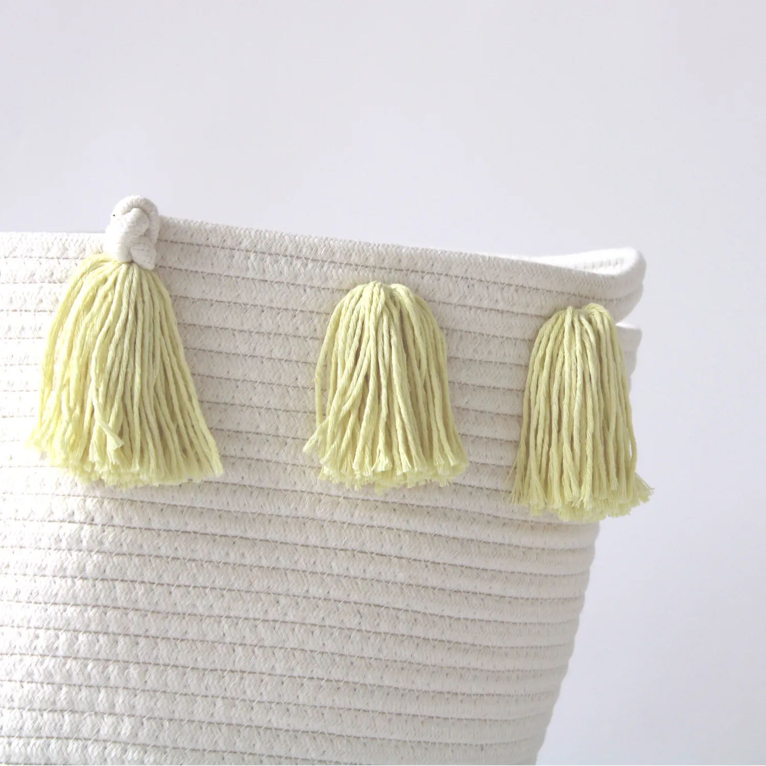 Buttercream Tassel Basket - Large