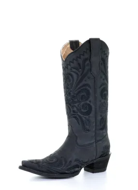 Circle G Black Filigree Embroidered Ladies' Boot