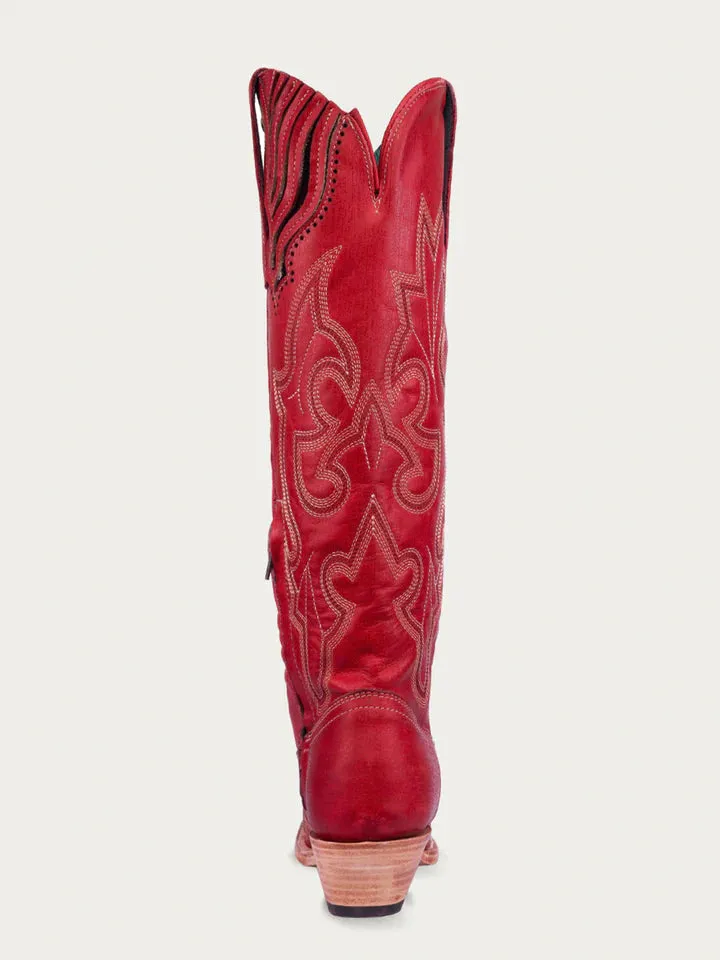 CORRAL WMNS SNIP TOE RED EMBROIDERED