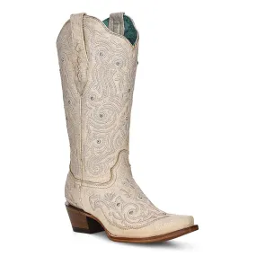 Corral Women's Snip Toe Embroidery & Crystal Boots