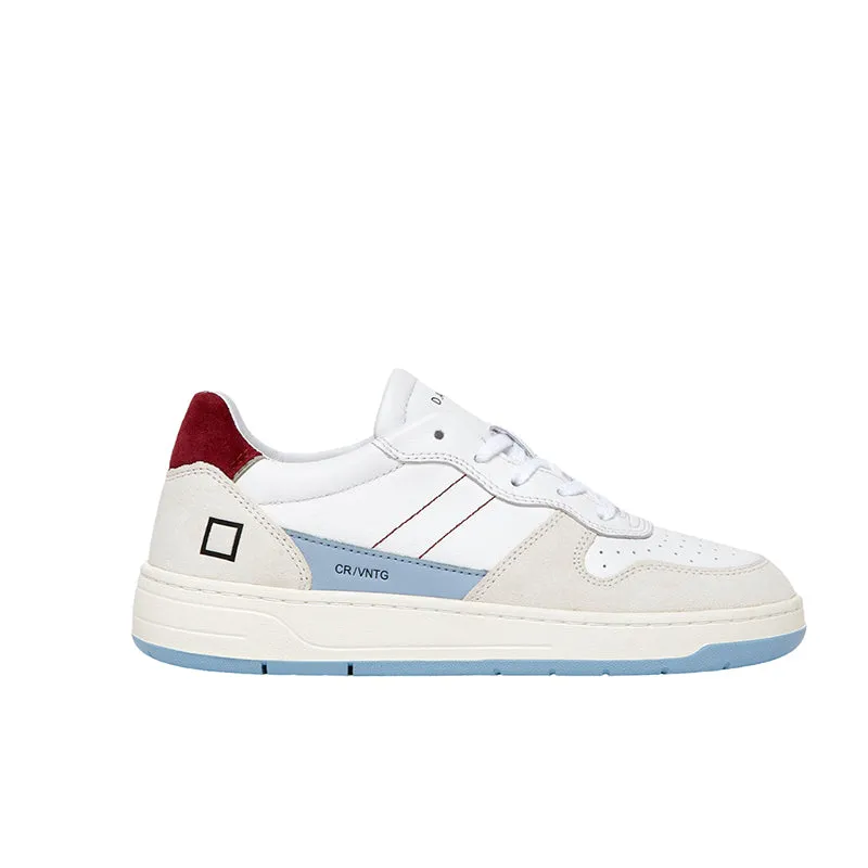 DATE Court 2.0 Vintage Calf White-Bordeaux Trainers