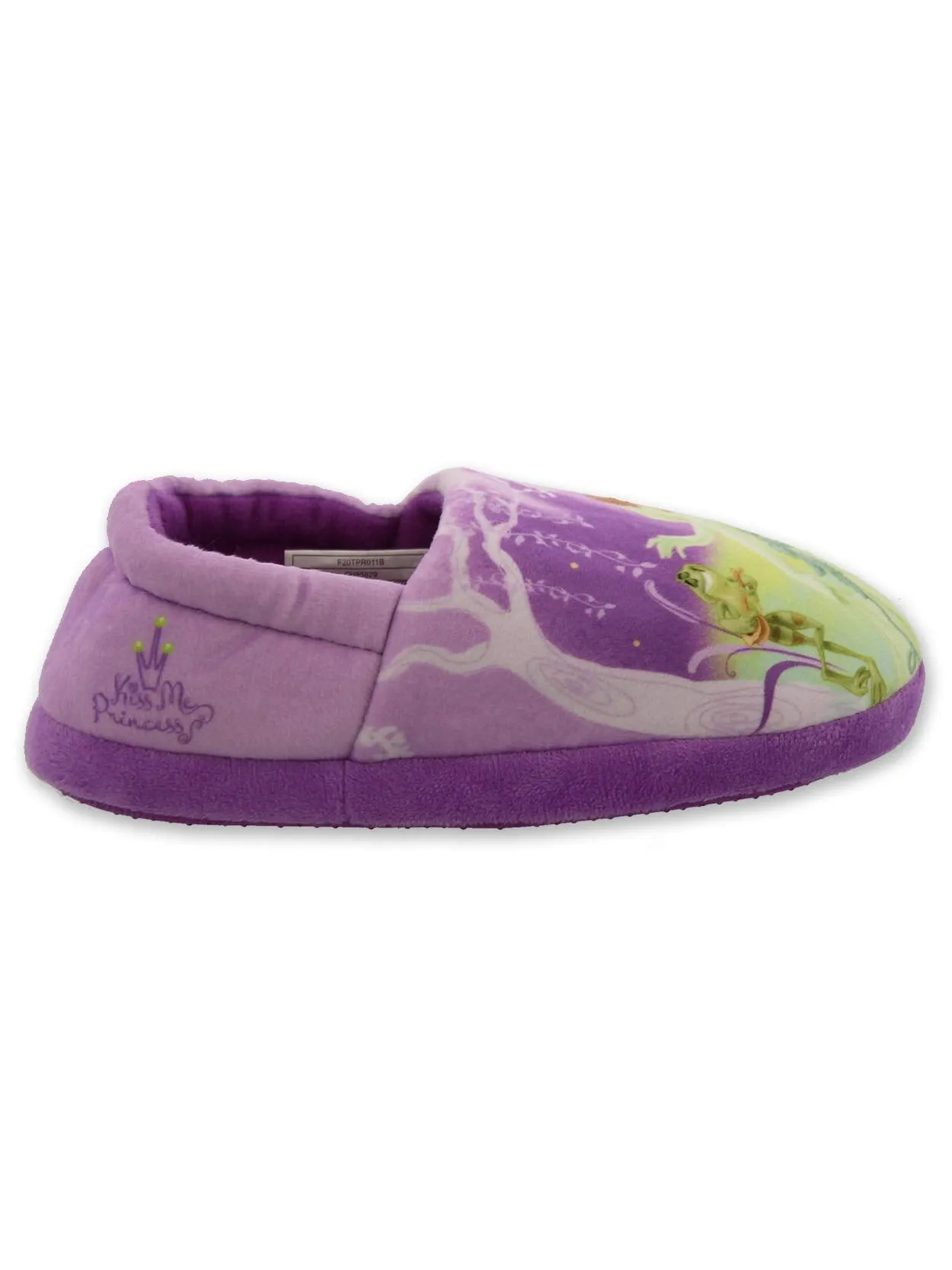 Disney Princess and the Frog Tiana Toddler Girls Plush Aline Slippers (5-6 M US Toddler, Purple)