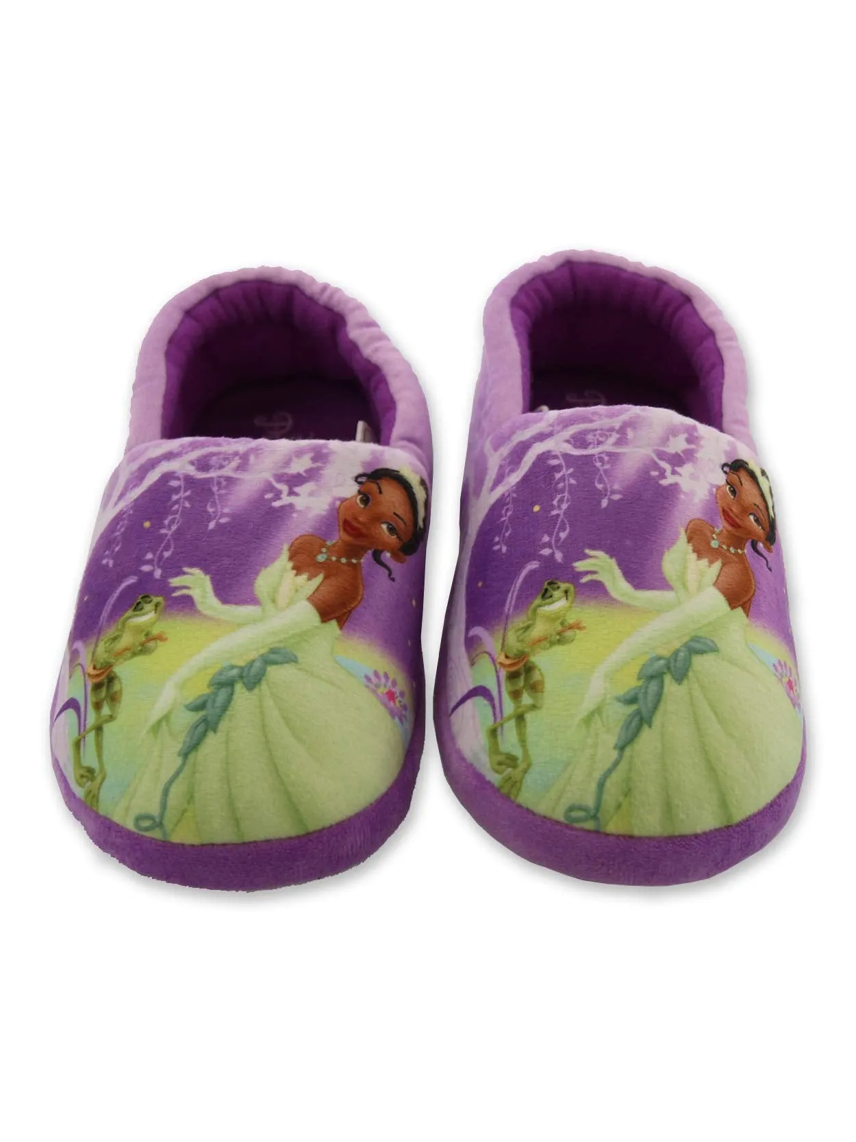 Disney Princess and the Frog Tiana Toddler Girls Plush Aline Slippers (5-6 M US Toddler, Purple)