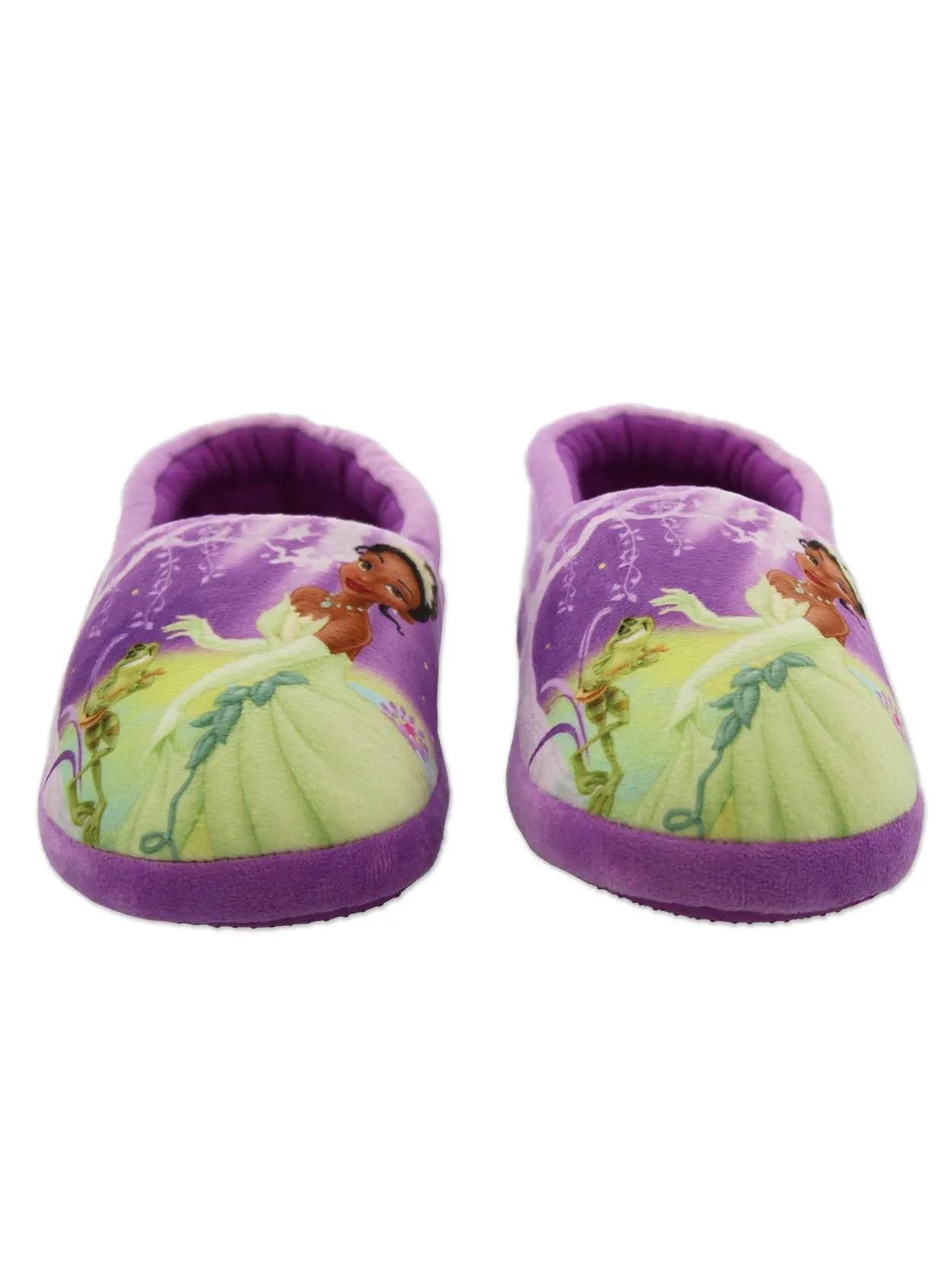 Disney Princess and the Frog Tiana Toddler Girls Plush Aline Slippers (5-6 M US Toddler, Purple)