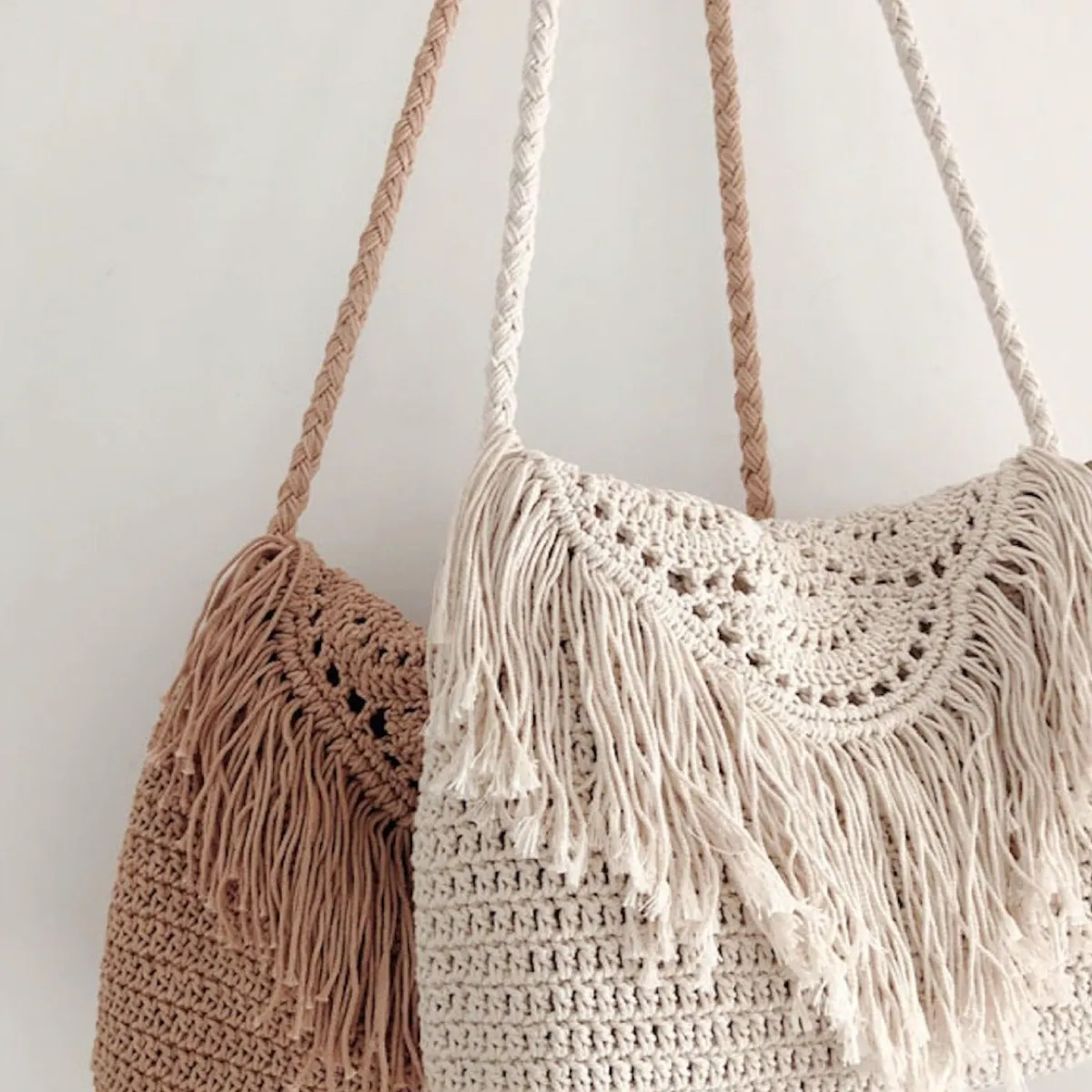 Elena Handbags Handmade Bohemian Tassel Beach Bag