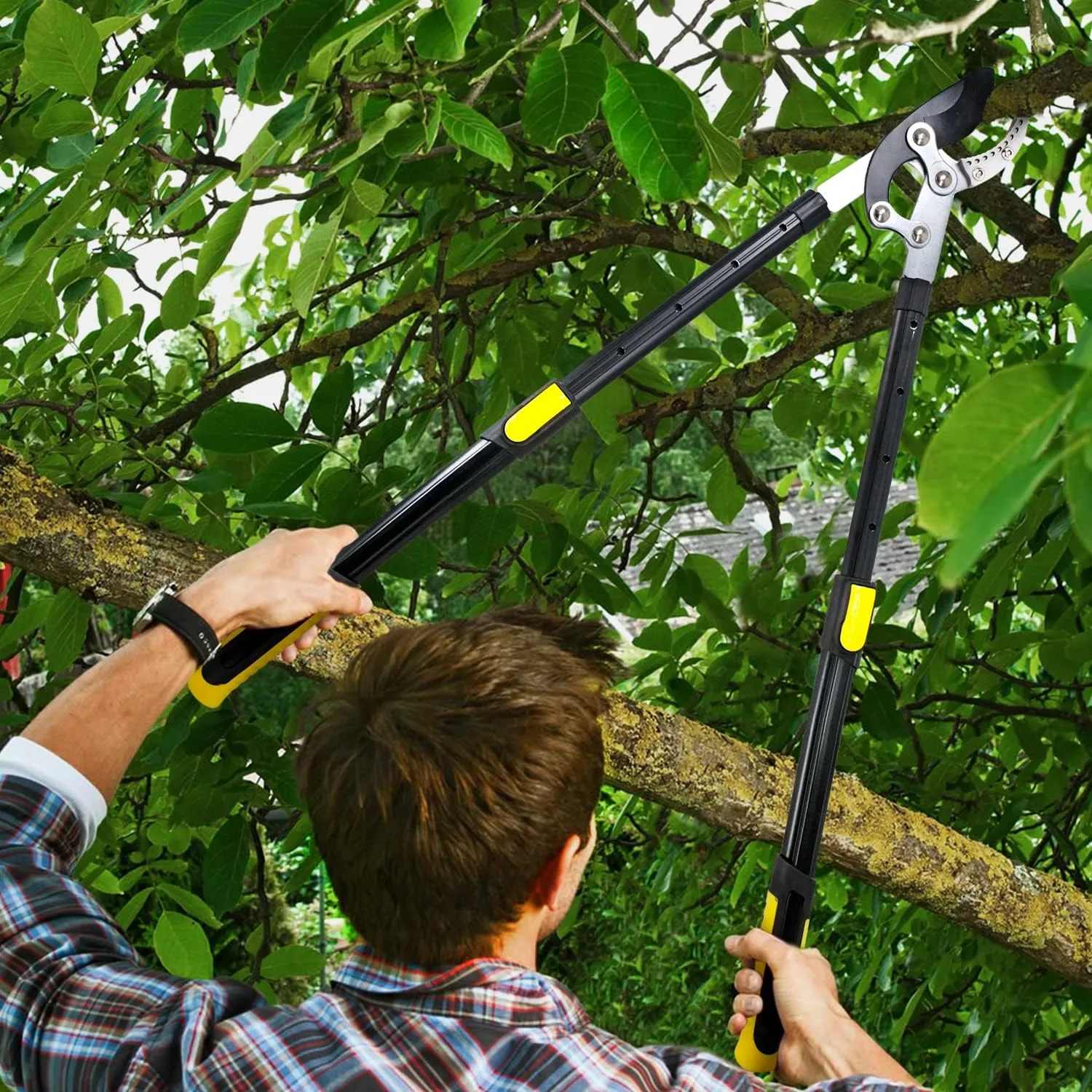 Extendable Anvil Loppers Shears, Tree Loppers Heavy Duty Branch Cutter