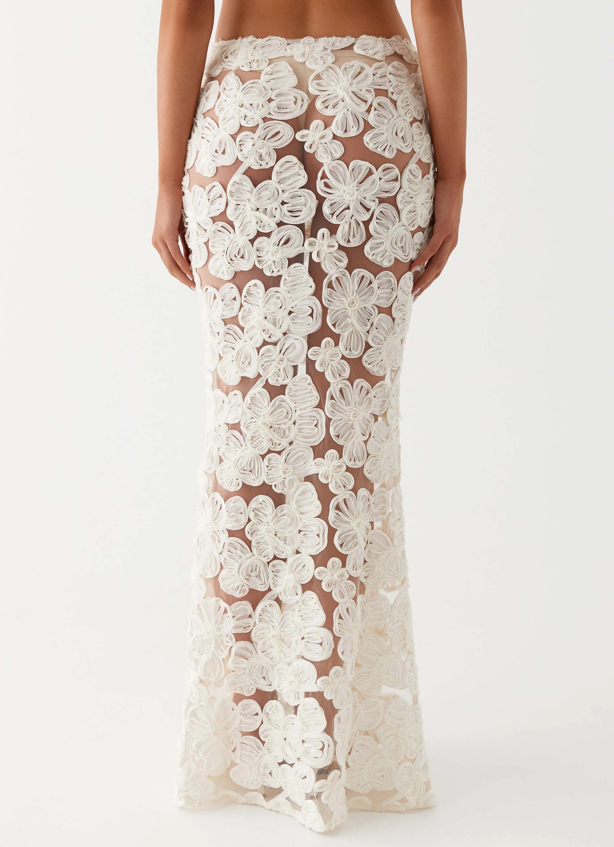 Fiorella Floret Maxi Skirt - Ivory