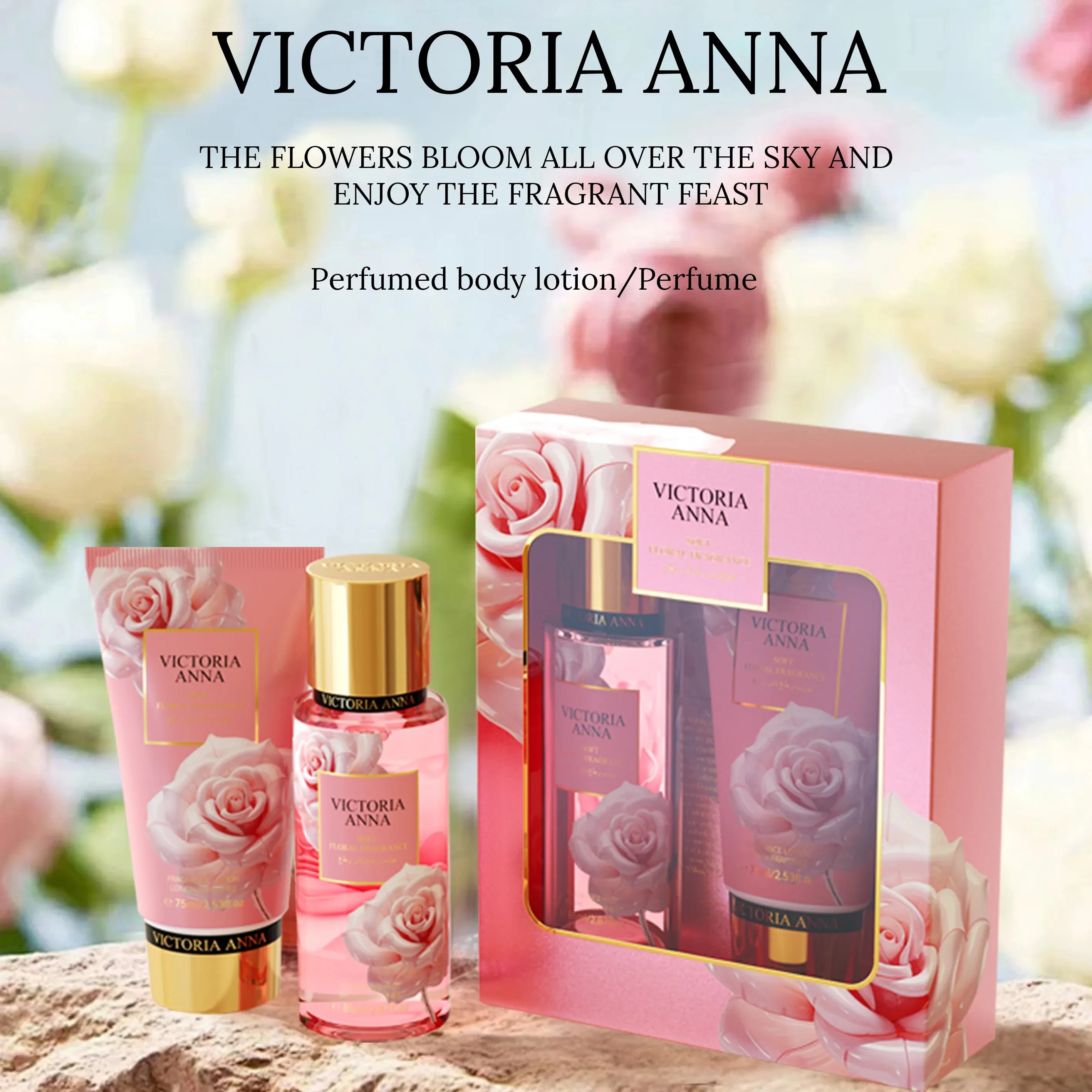 Floral Body Milk Deodorant Combination Set Lasting Rose Flavor Sexy Charming Spray Mysterious Atmosphere Dating Men Women