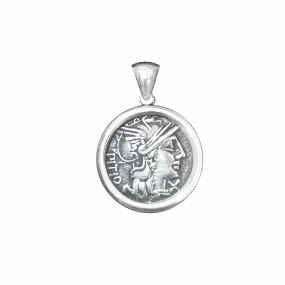 GODDESS ROME Genuine Ancient Roman Coin 148 BC Silver Pendant