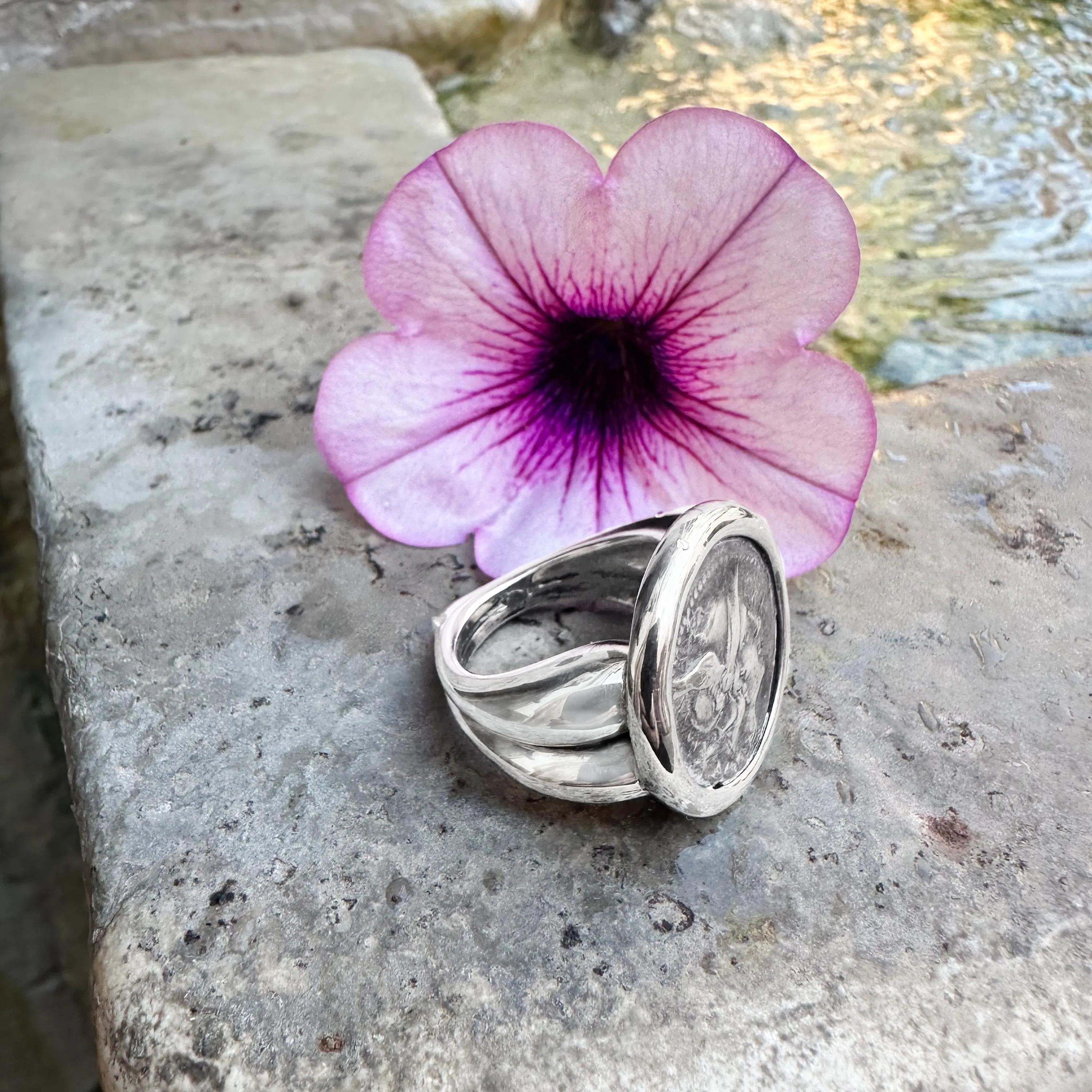 GODDESS ROME Genuine Ancient Roman Coin 3rd cent.BC Silver Ring