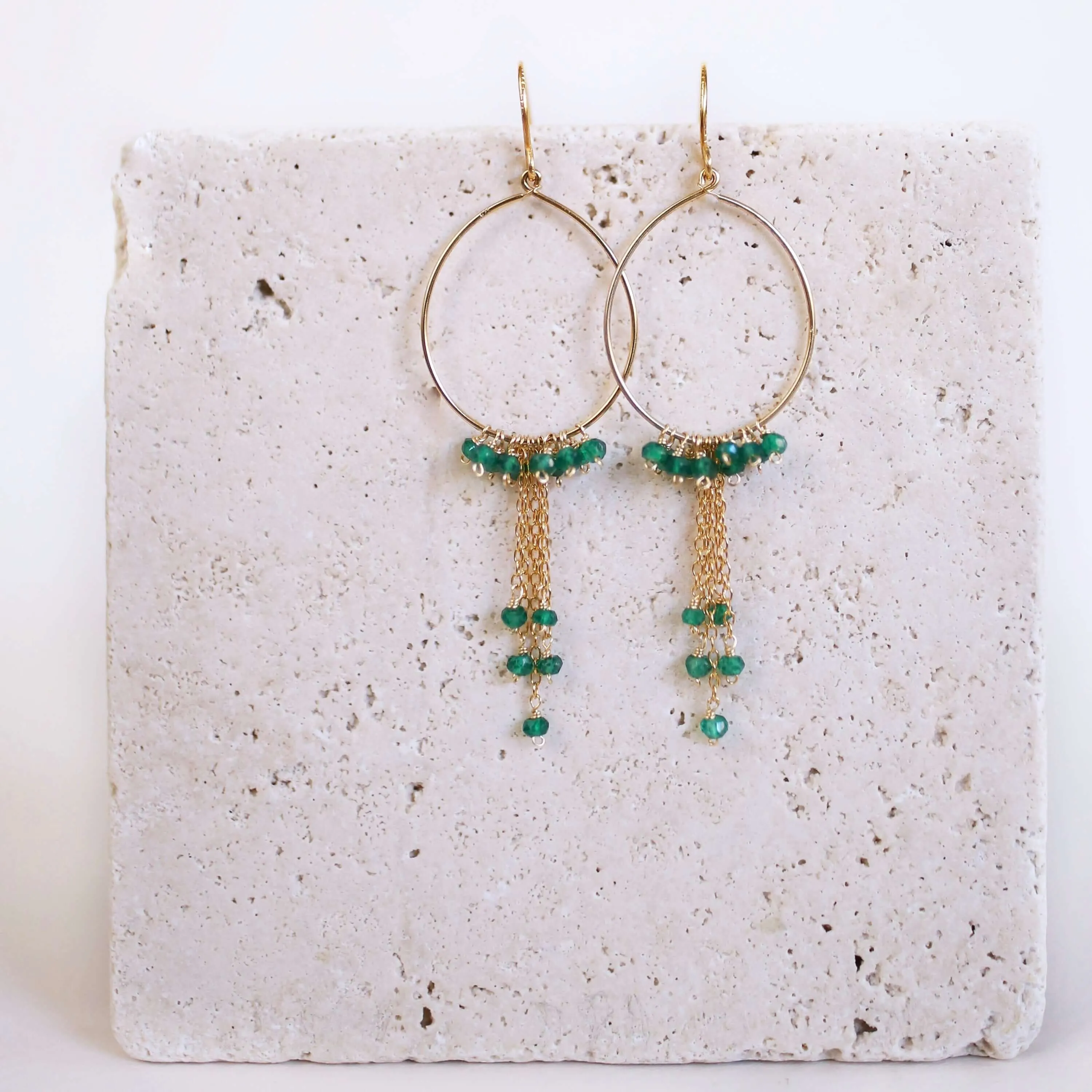 Green Apatite Mini Swing Earrings