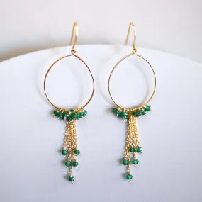 Green Apatite Mini Swing Earrings