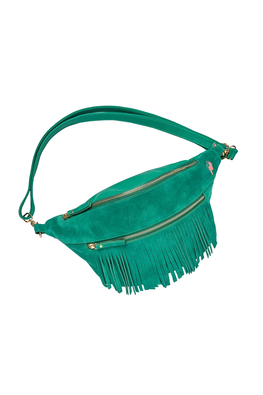 Green Fringed Bum Bag