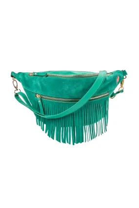 Green Fringed Bum Bag