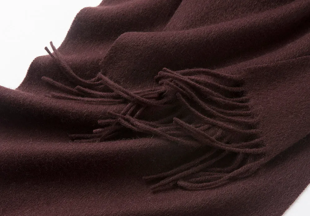 Lambswool Scarf Woven Plain Chocolate