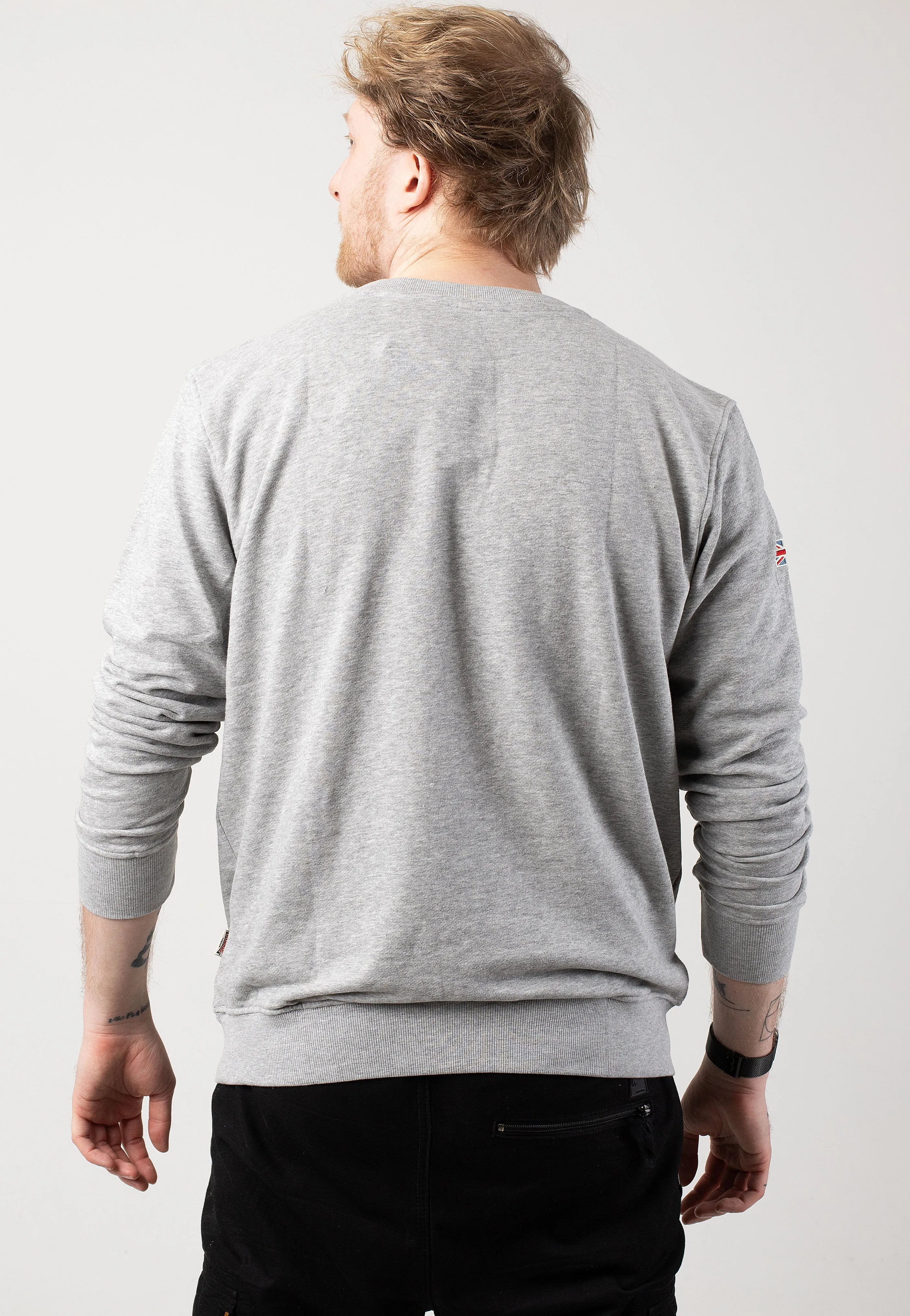 Lonsdale - Noss Marl Grey/Navy - Sweater